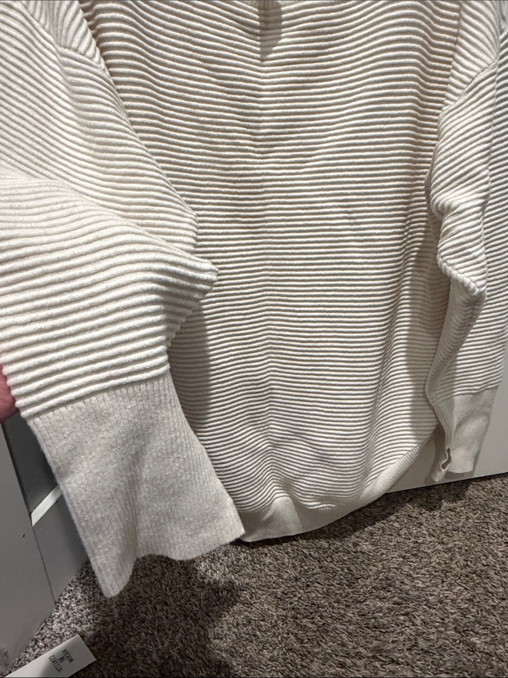 Cream Ribbed Knit Sweater - Picture 2 of 5